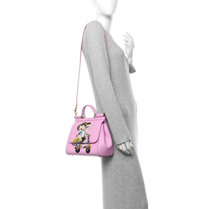 Dolce & Gabbana Dauphine Studded Medium DG Family Patch Miss Sicily Satchel Pink Rosa Chiaro 2 of 11