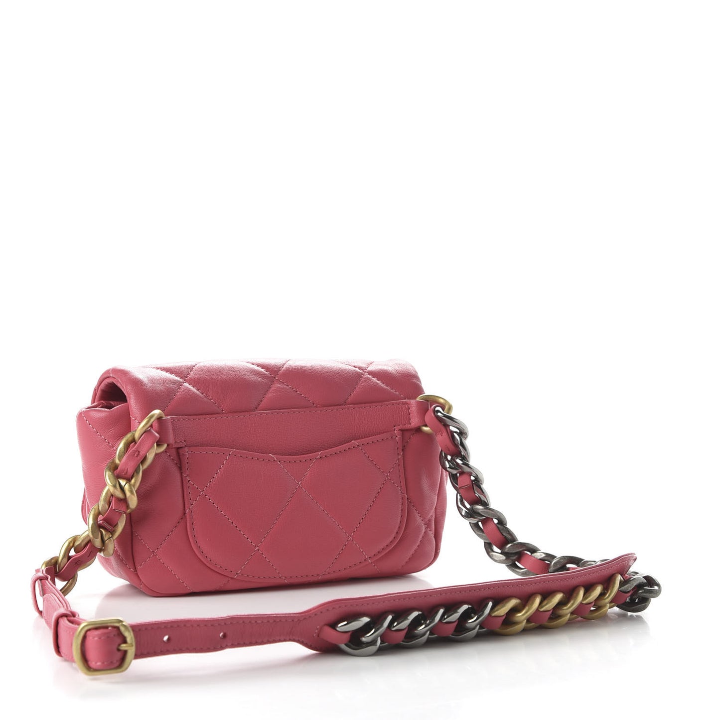 Lambskin Quilted 19 Waist Bag Pink