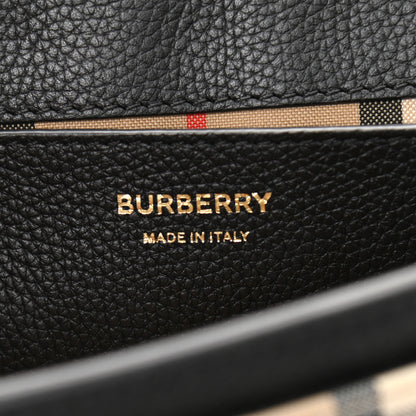 Burberry Grainy Calfskin Vintage Check Note Crossbody Bag Black 6 of 13