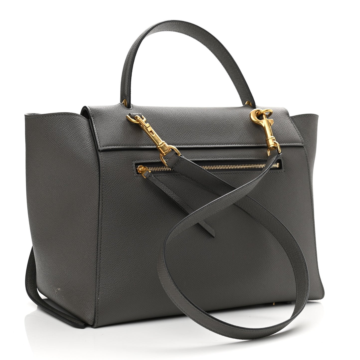 Grained Calfskin Mini Belt Bag Grey