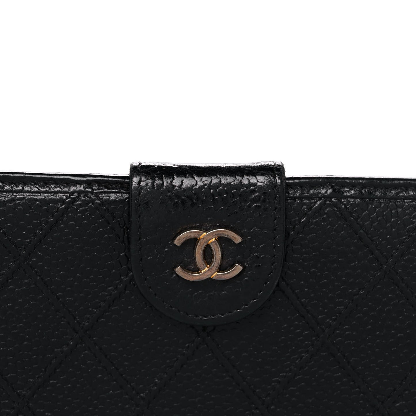 Caviar Stitched French Wallet Black