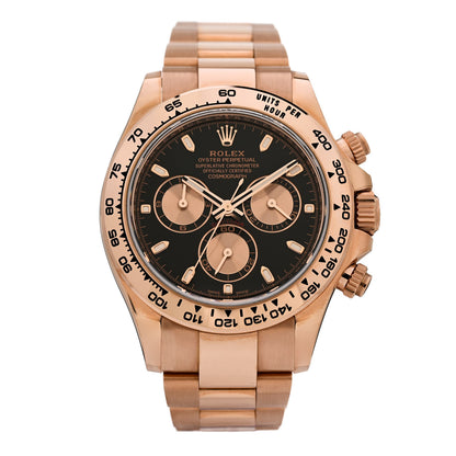 Rolex 18K Everose Gold 40mm Oyster Perpetual Cosmograph Daytona Watch Black Pink 116505 1 of 5