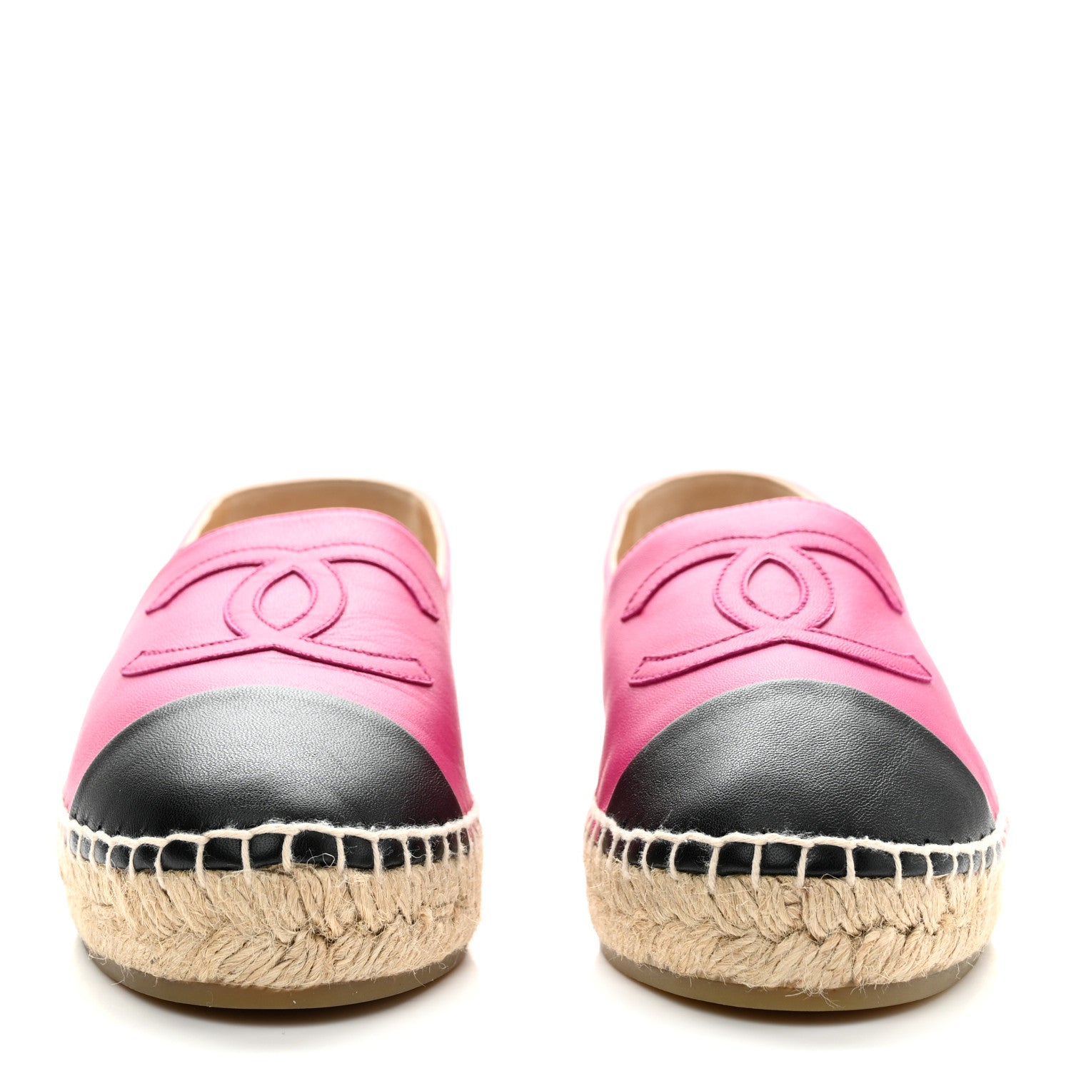 Chanel Lambskin CC Espadrilles 39 Fuchsia Black 2 of 11