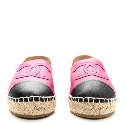 Chanel Lambskin CC Espadrilles 39 Fuchsia Black 2 of 11