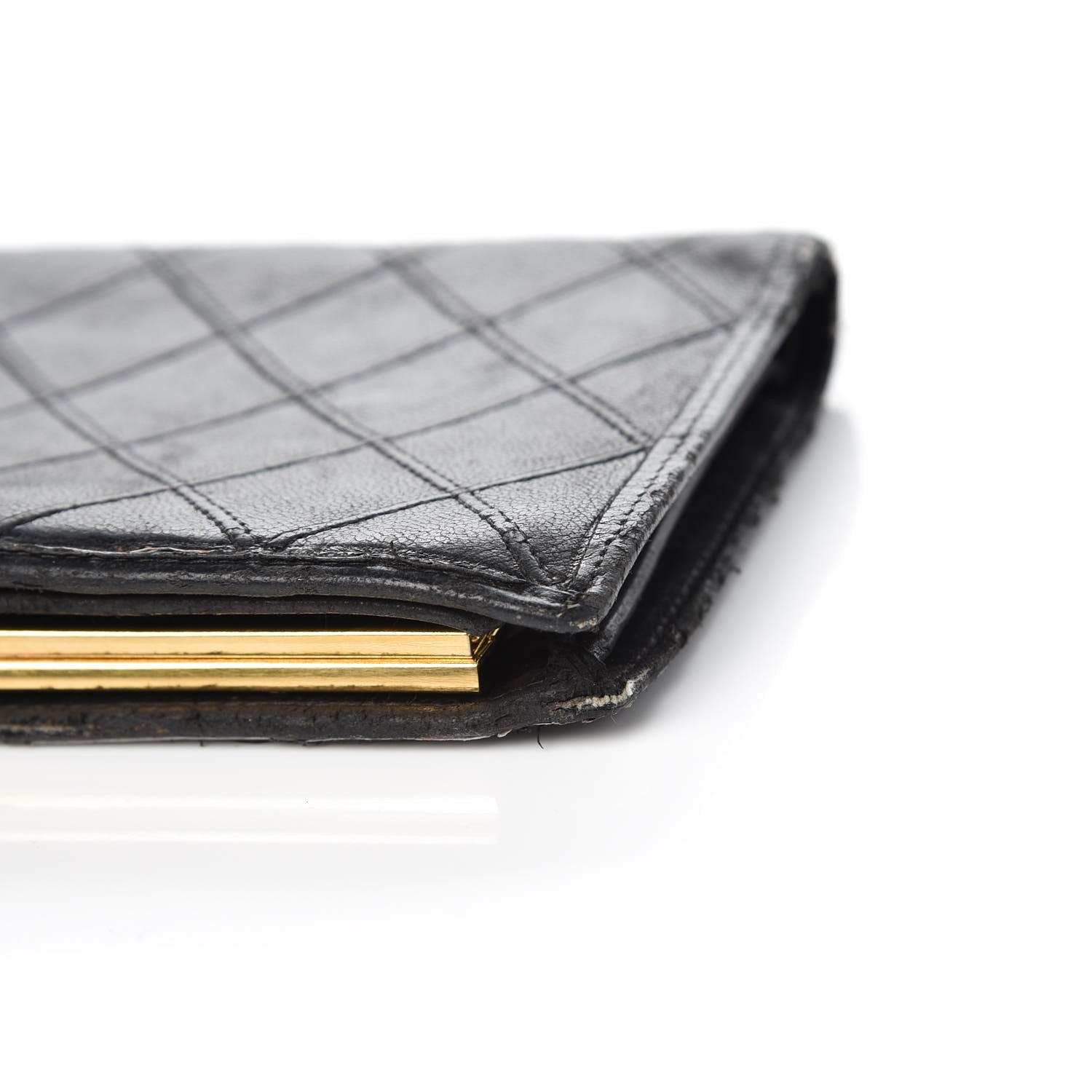 Chanel Lambskin Diamond Stitched French Wallet Black 14 of 22