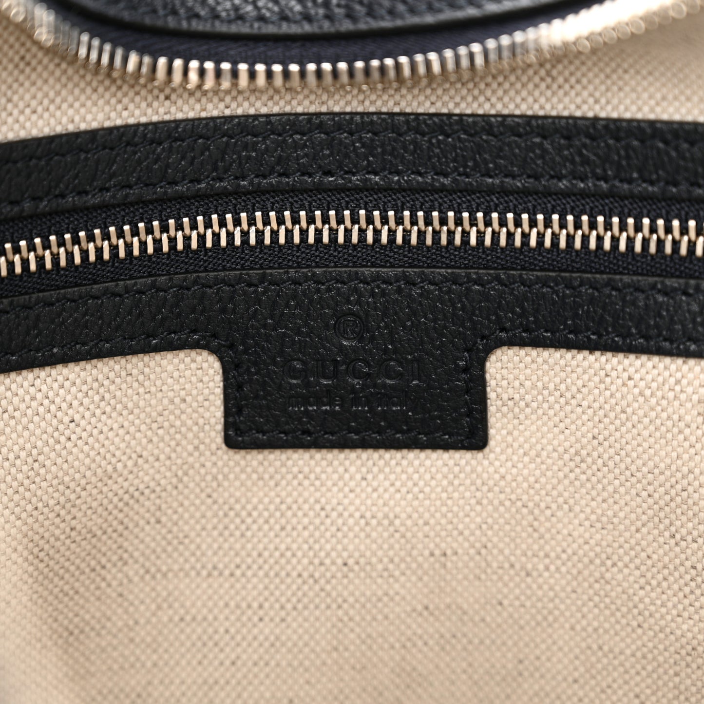 GG Supreme Monogram Textured Calfskin Web Large Attache Shoulder Bag Beige Blue
