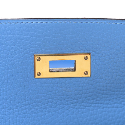 Hermes Togo Kelly Retourne 28 Bleu Paradise 25 of 42