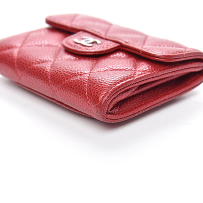Chanel Caviar Quilted Flap Card Holder Wallet Red 9 of 10