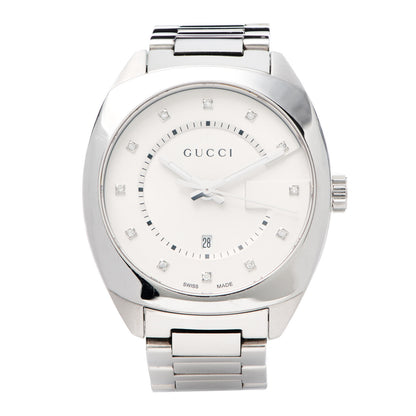 Gucci Stainless Steel Diamond 37mm G-Timeless Quartz Watch White 1 of 6