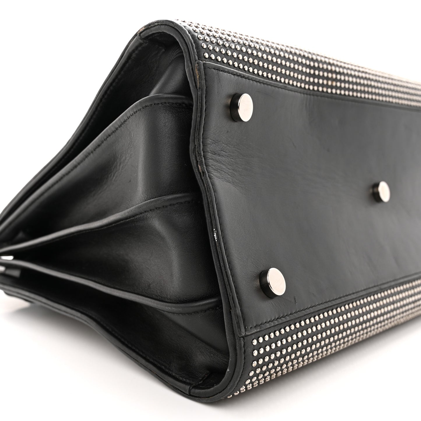 Calfskin Studded Small Sac De Jour Black