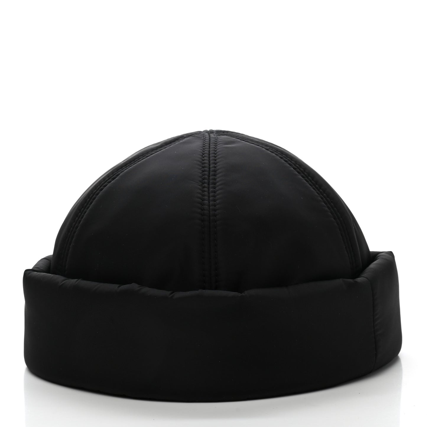 Re-Nylon Padded Metal Triangle Logo Mens Beanie S Black