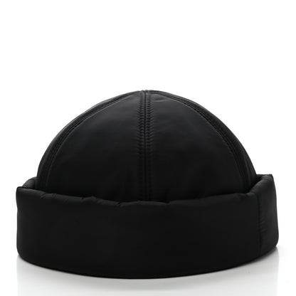 Prada Re-Nylon Padded Metal Triangle Logo Mens Beanie S Black 6 of 8