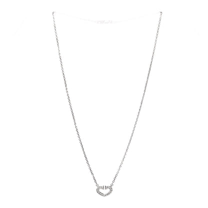 Cartier 18K White Gold Diamond Small Hearts and Symbols Pendant Necklace 3 of 7