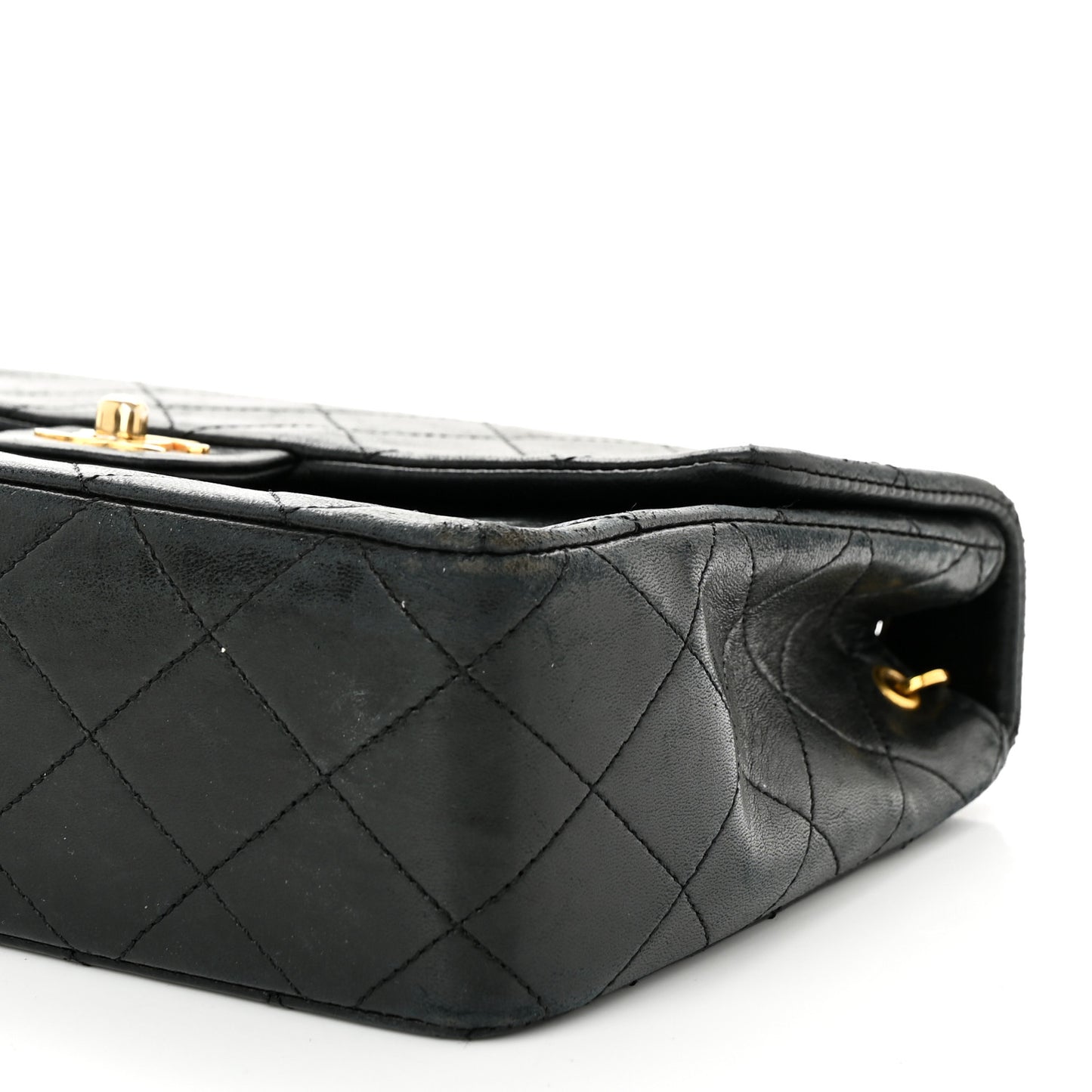 Lambskin Quilted Small Single Flap Black