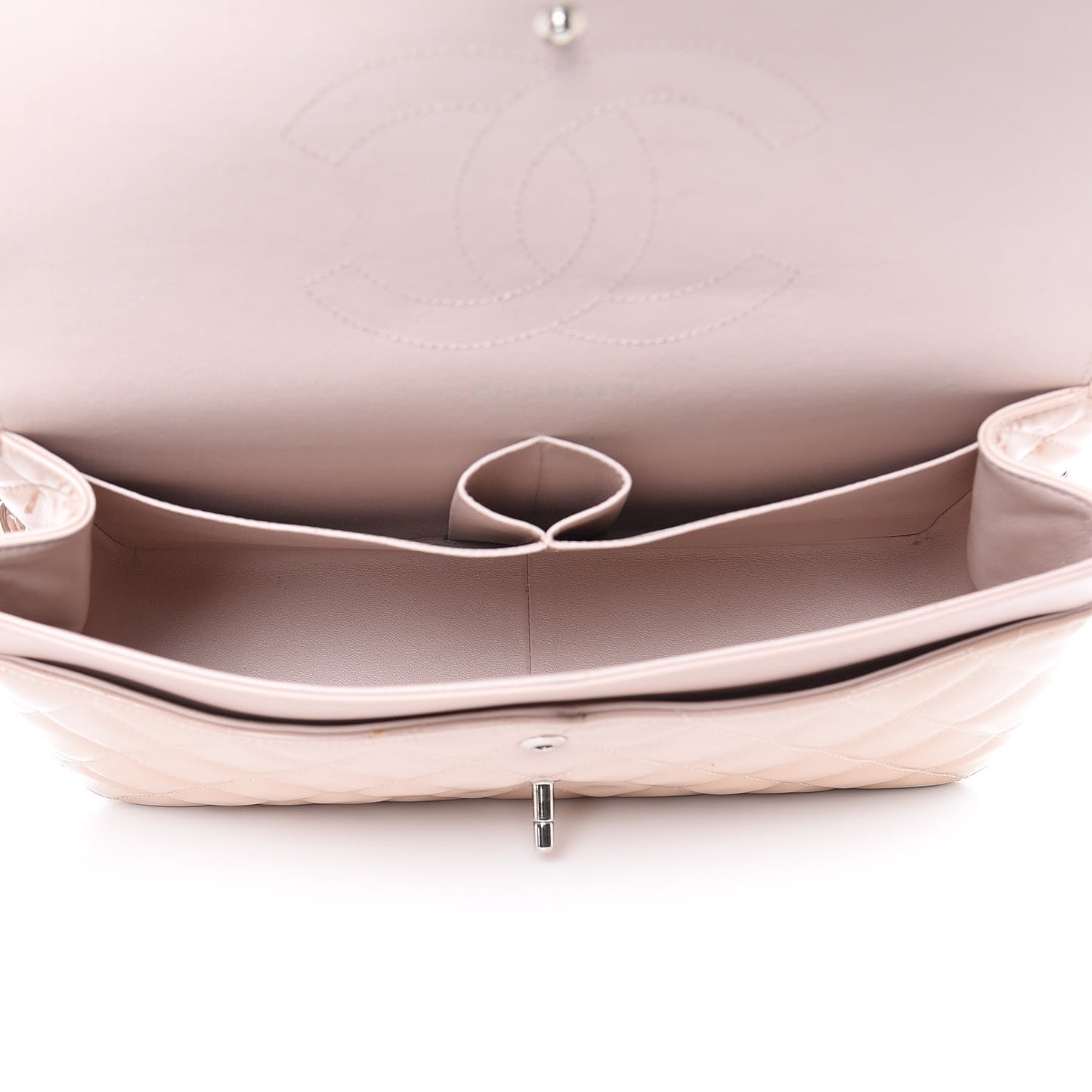 Patent Quilted Jumbo Double Flap Light Pink