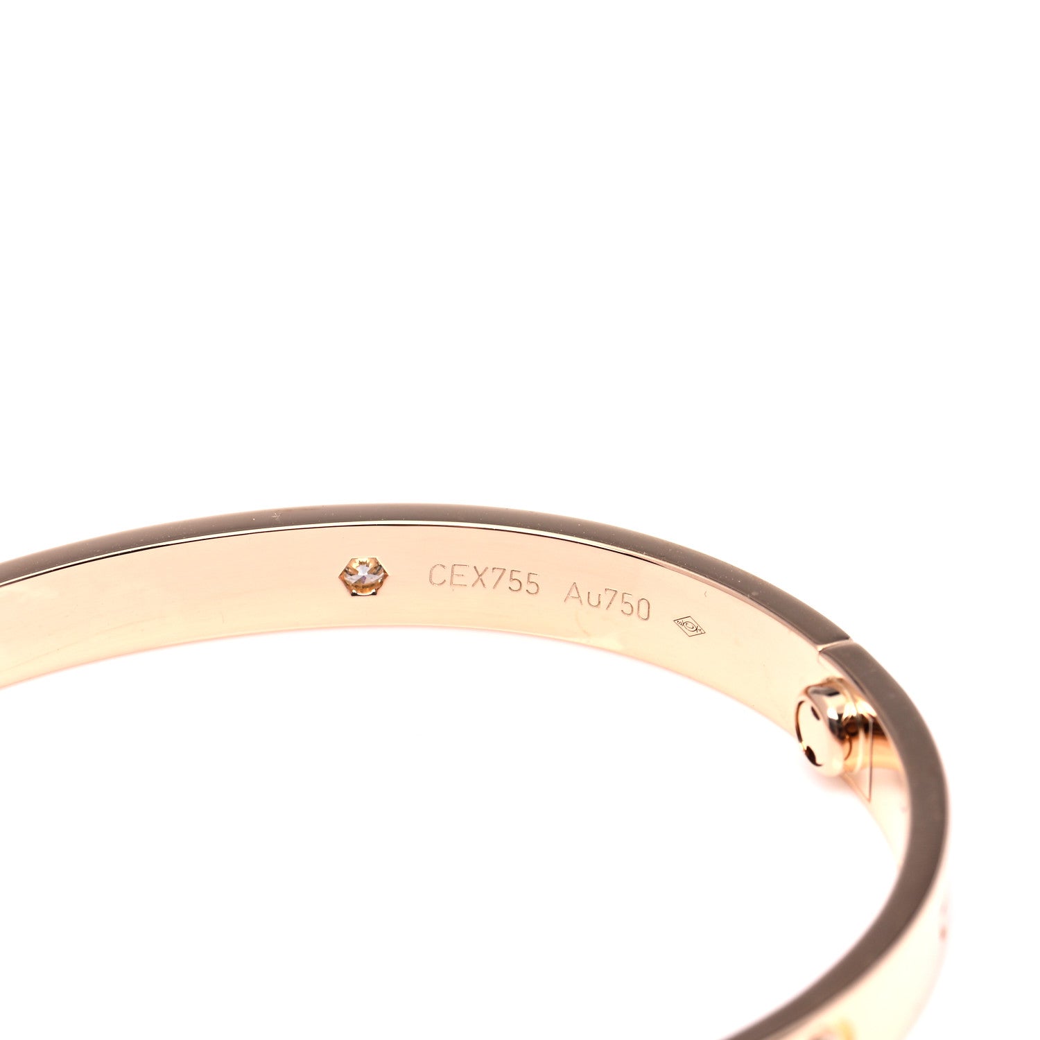 Cartier 18K Pink Gold 4 Diamond LOVE Bracelet 17 4 of 6