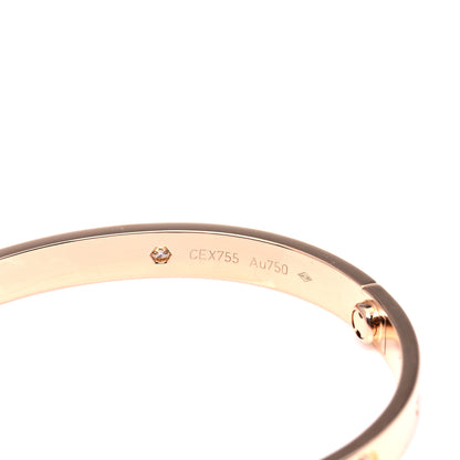 Cartier 18K Pink Gold 4 Diamond LOVE Bracelet 17 4 of 6