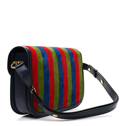 Gucci Velvet Azalea Calfskin Baiadera Stripe Horsebit 1955 Shoulder Bag Multicolor 3 of 11
