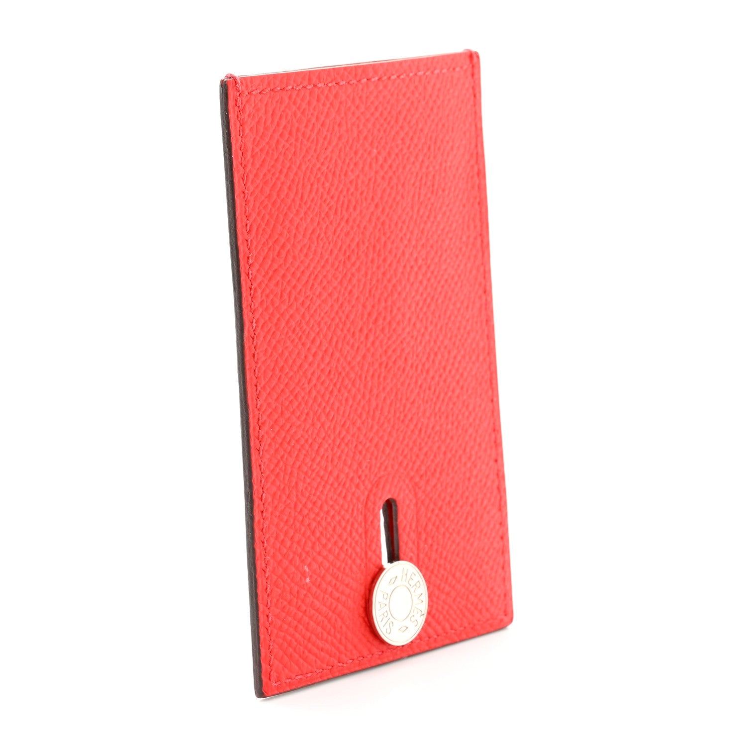 Hermes Epsom Diabolo Card Holder Case Capucine 3 of 7