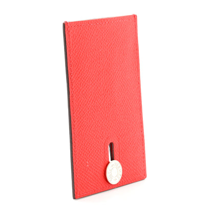 Hermes Epsom Diabolo Card Holder Case Capucine 3 of 7