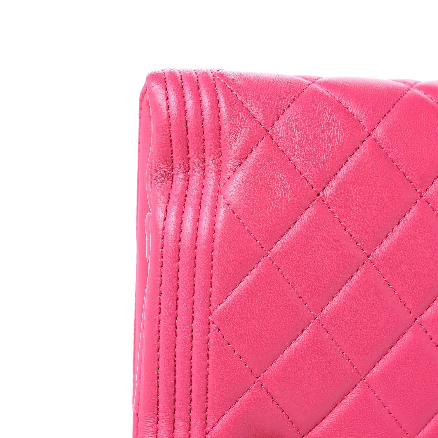 Chanel Lambskin Quilted Beauty CC Boy Clutch Fuchsia 8 of 11