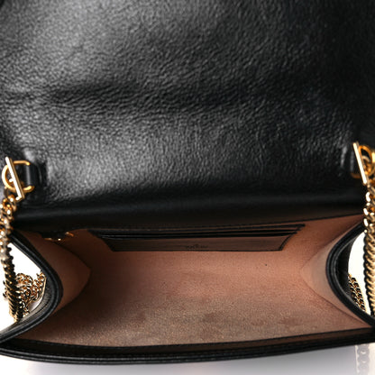 Gucci Textured Calfskin Web Mini Rajah Slim Flap Shoulder Bag Black 5 of 9