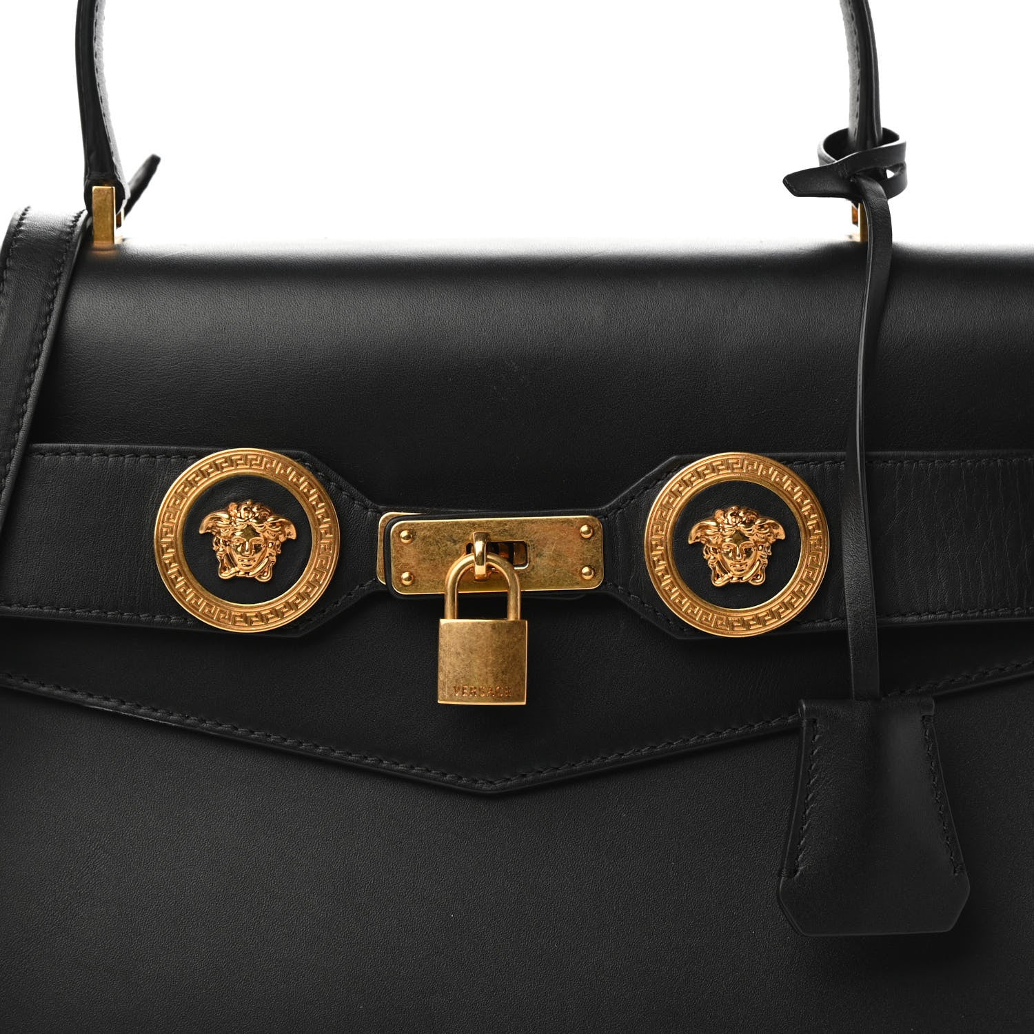 Versace Calfskin Icon Handbag Black 10 of 10
