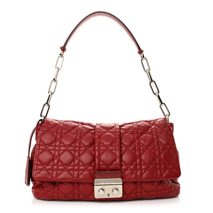 Christian Dior Lambskin Cannage Medium New Lock Flap Red 1 of 14