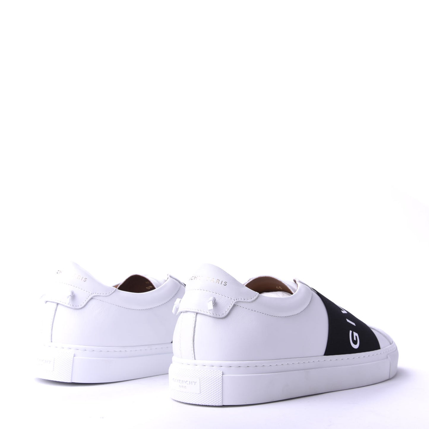 Calfskin Band Logo Mens Urban Street Sneakers 45 White Black
