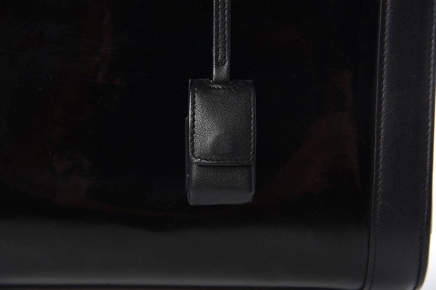 Patent Calfskin Small Sac de Jour Black