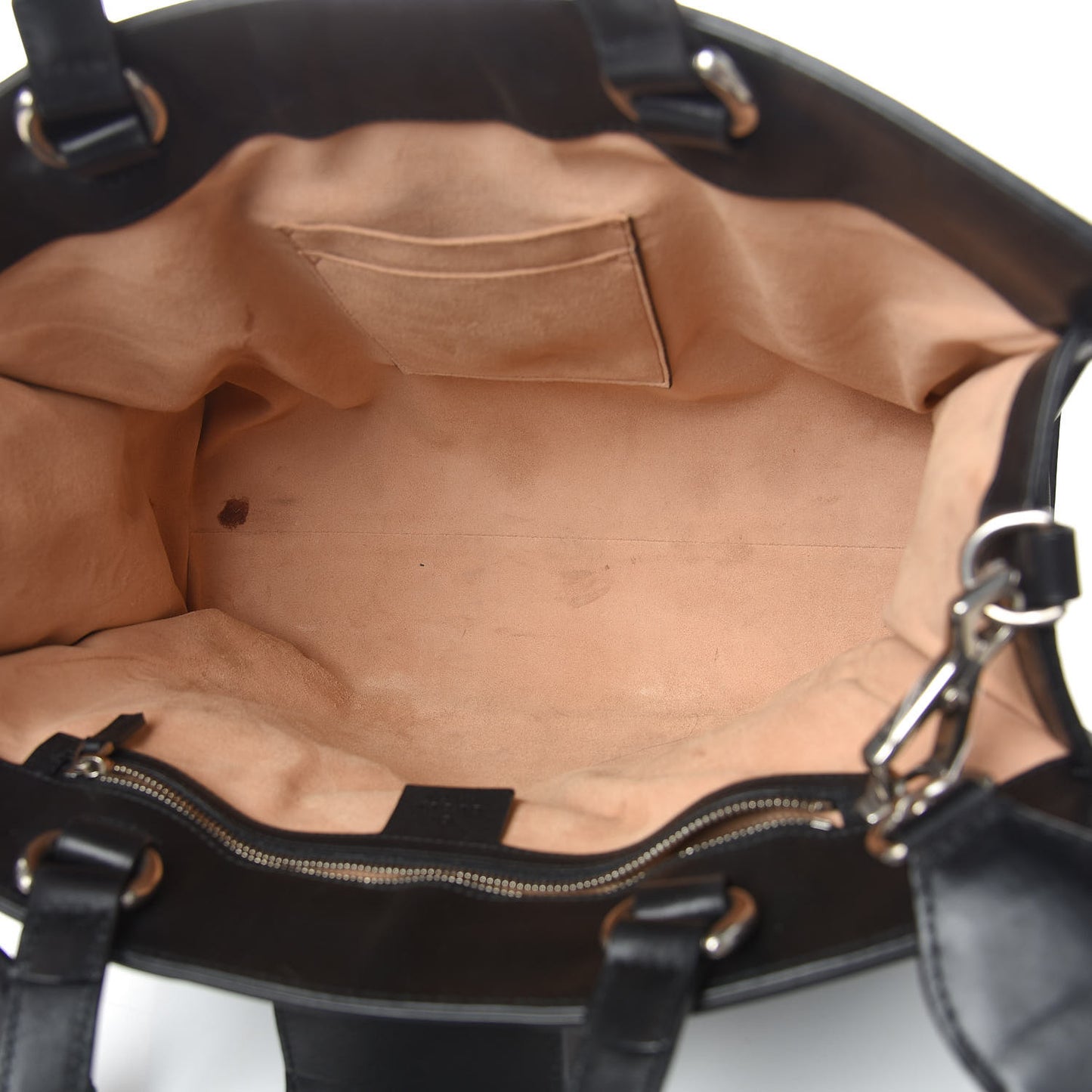 Calfskin Web Stripe Large Dionysus Tote Bag Black