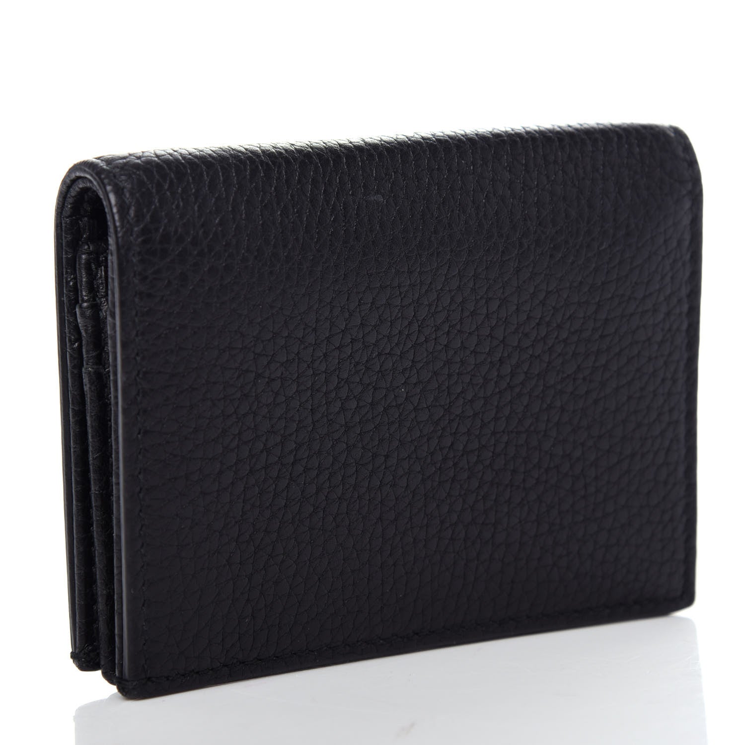 Gucci Pebbled Calfskin Animalier Card Case Black 3 of 7