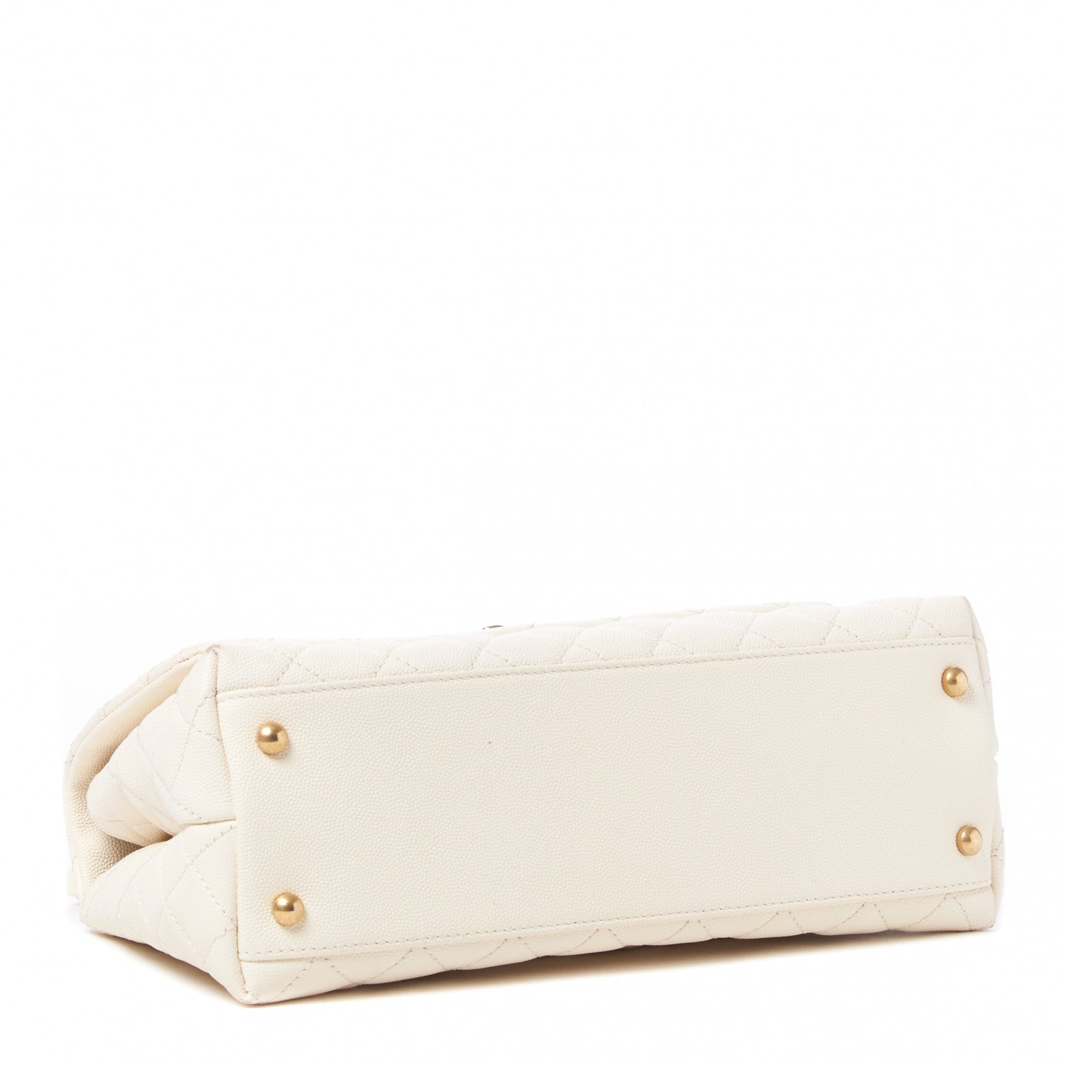 Chanel Caviar Lizard Quilted Small Coco Handle Flap Ivory 3 of 9