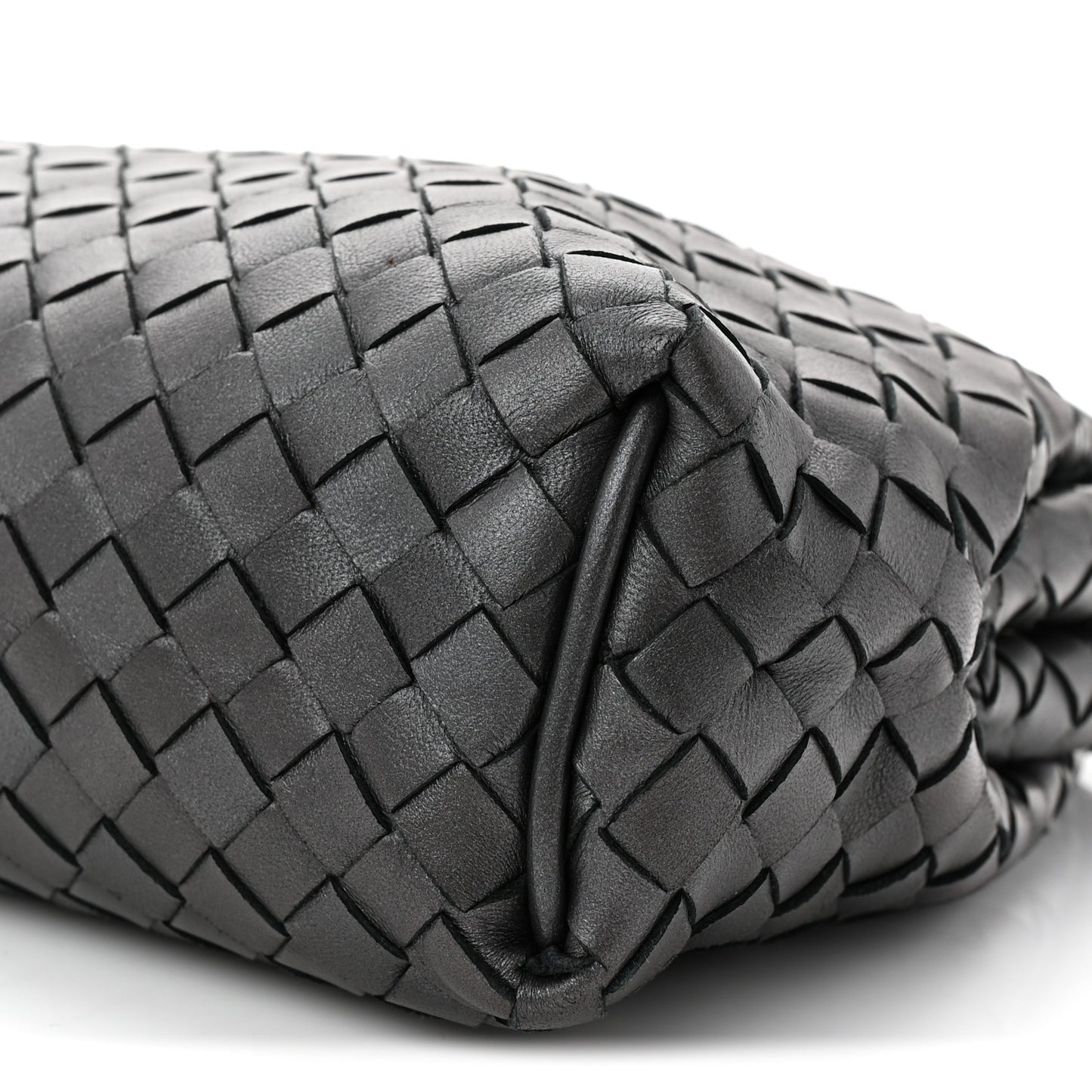 Nappa Intrecciato The Lauren 1980 Clutch Argento Ossidato