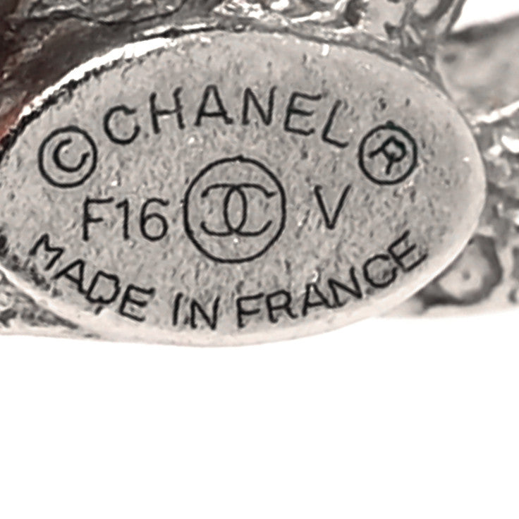 Chanel Crystal CC Earrings Silver 4 of 4
