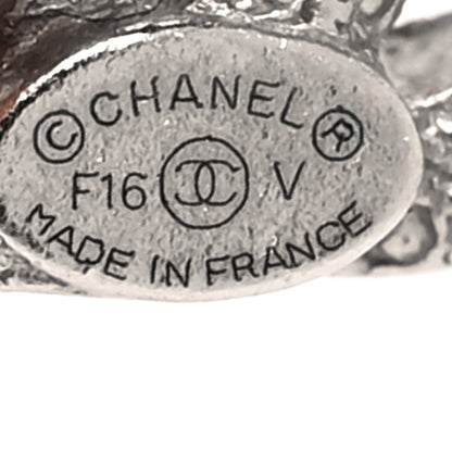 Chanel Crystal CC Earrings Silver 4 of 4