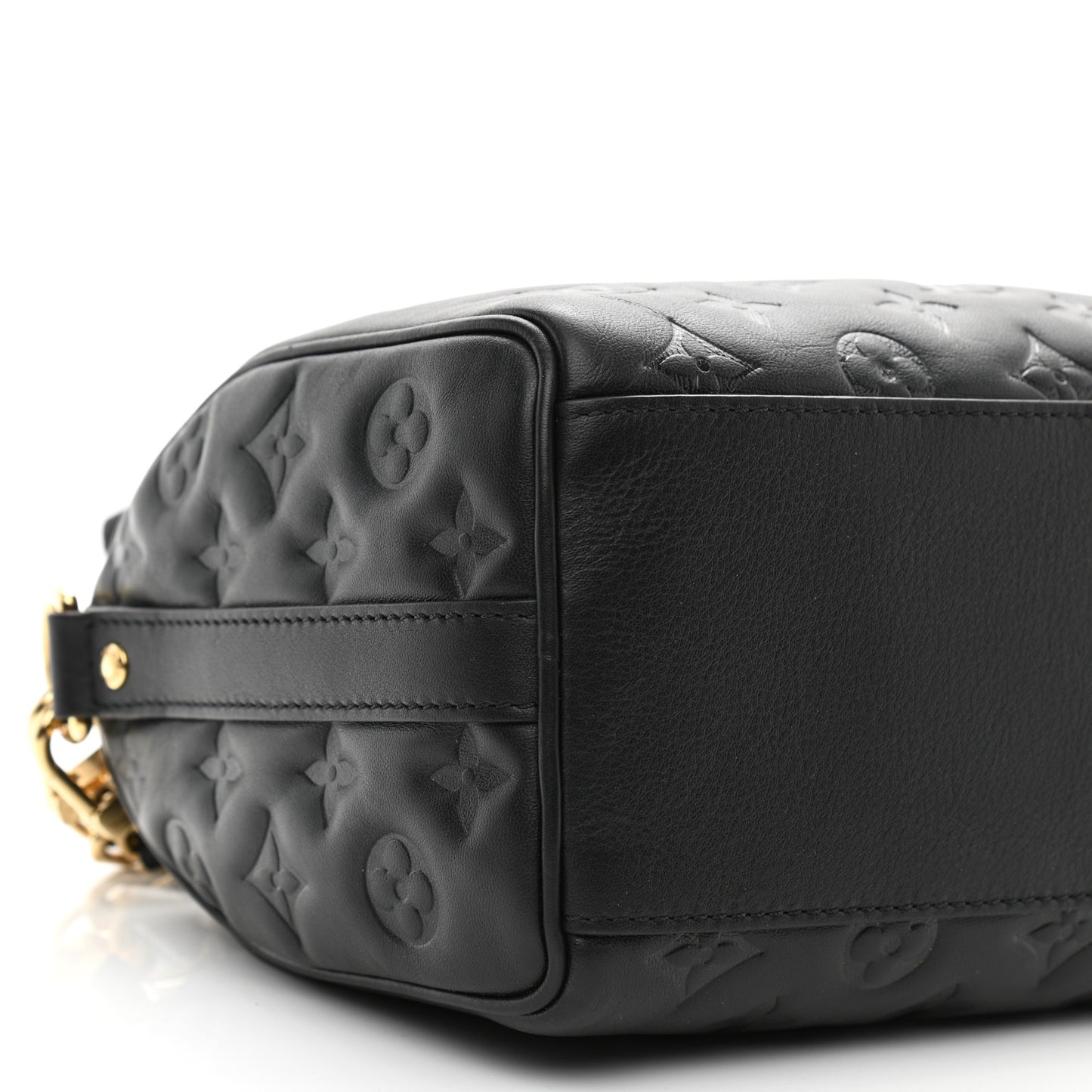 Lambskin Embossed Monogram Speedy 22 Bandouliere Black