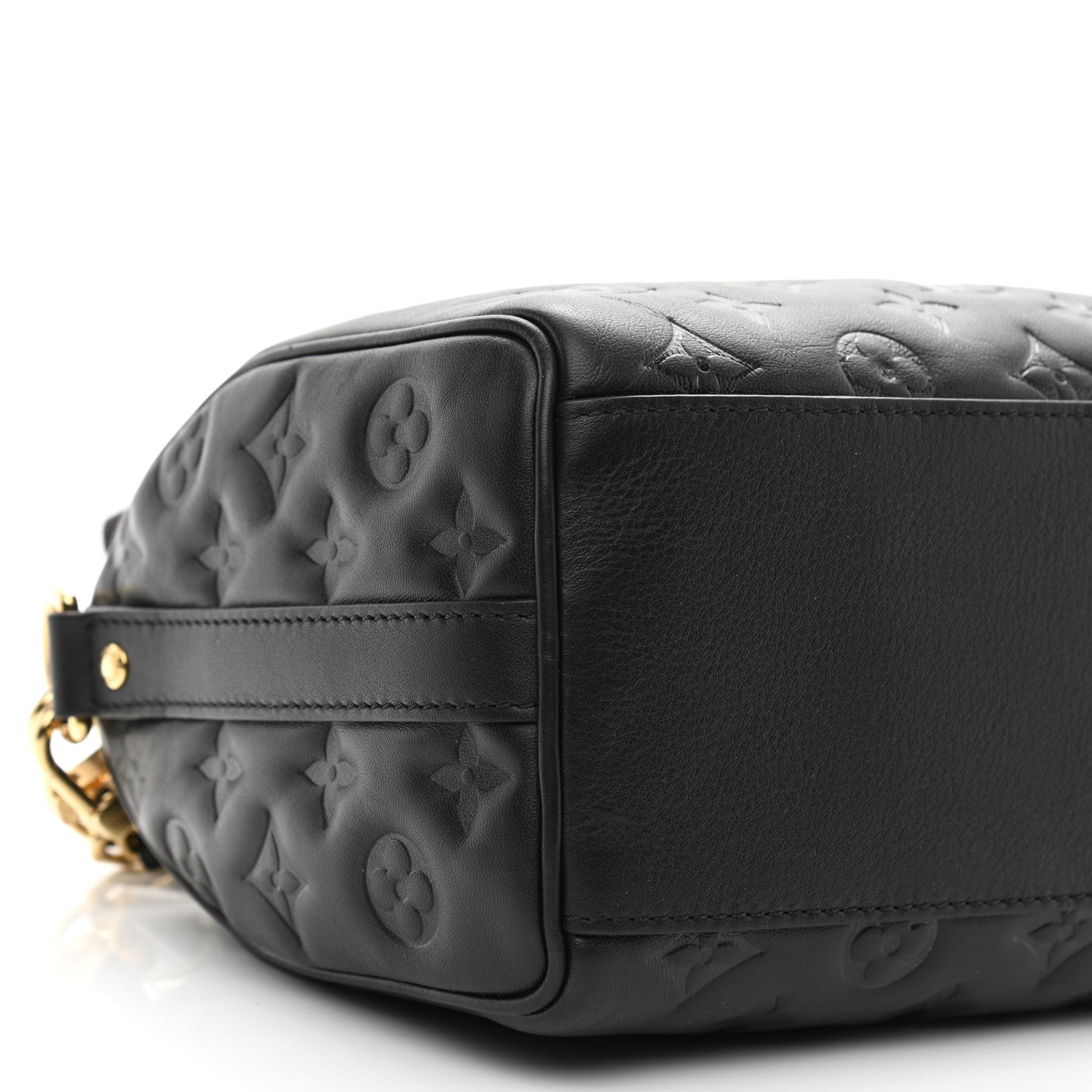 Louis Vuitton Lambskin Embossed Monogram Speedy 22 Bandouliere Black 8 of 9
