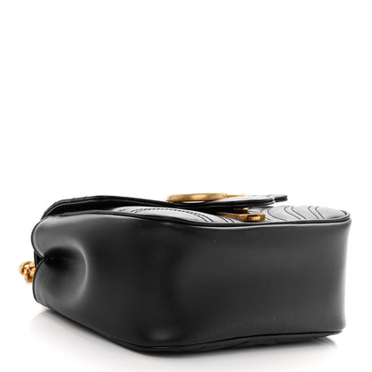 Gucci Calfskin Matelasse Mini GG Marmont Square Shoulder Bag Black 4 of 9