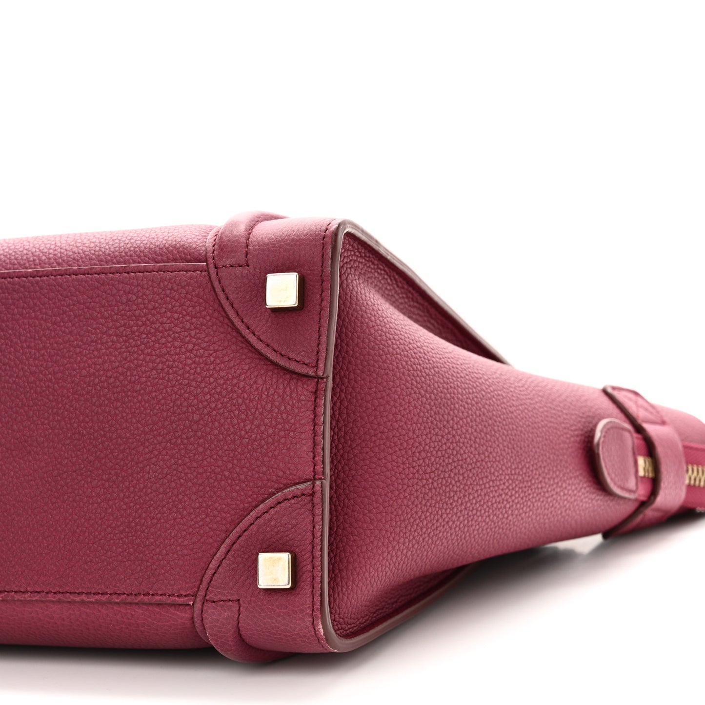 Drummed Calfskin Micro Luggage Plum