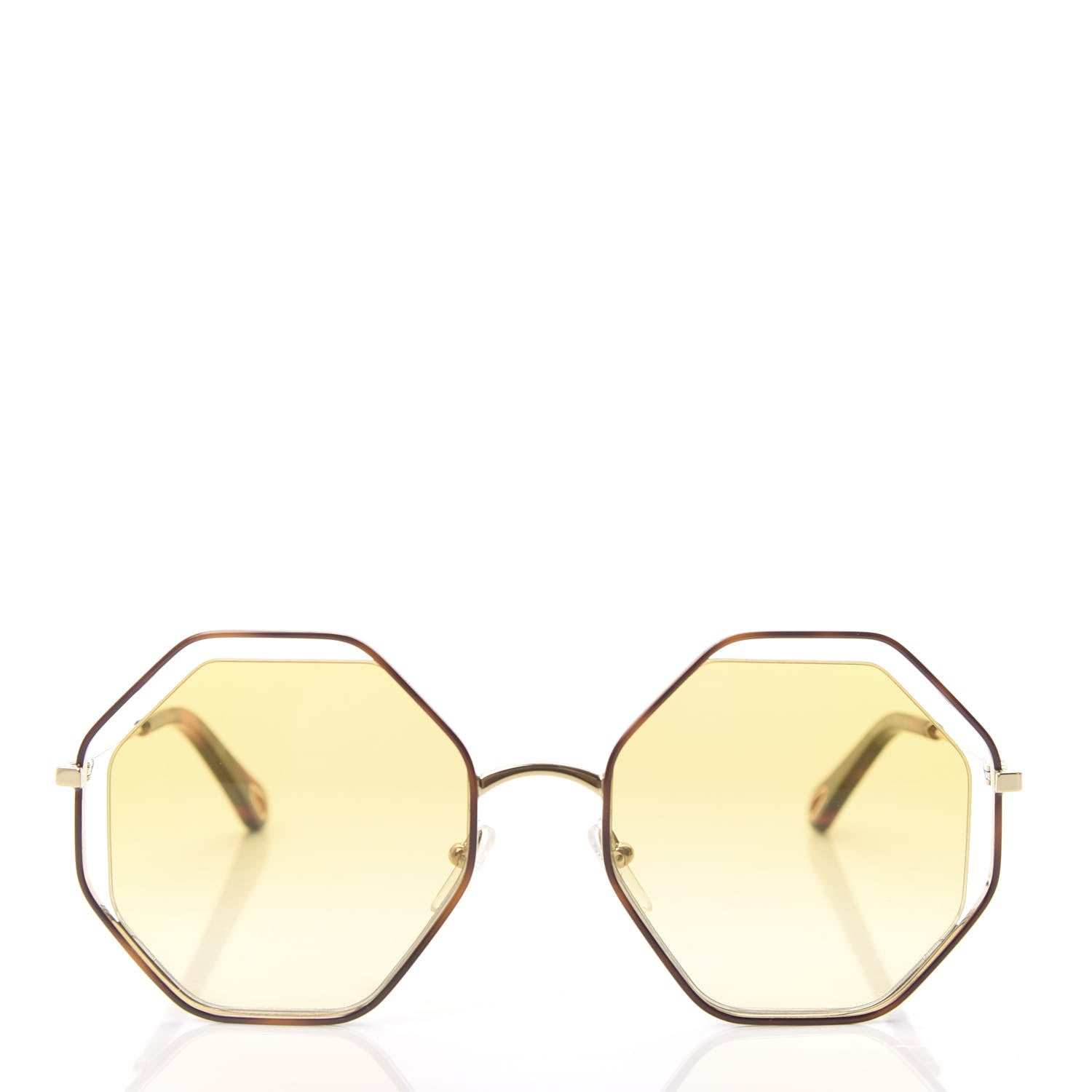Chloe Octagonal Sunglasses CE132S Havana Yellow 2 of 7