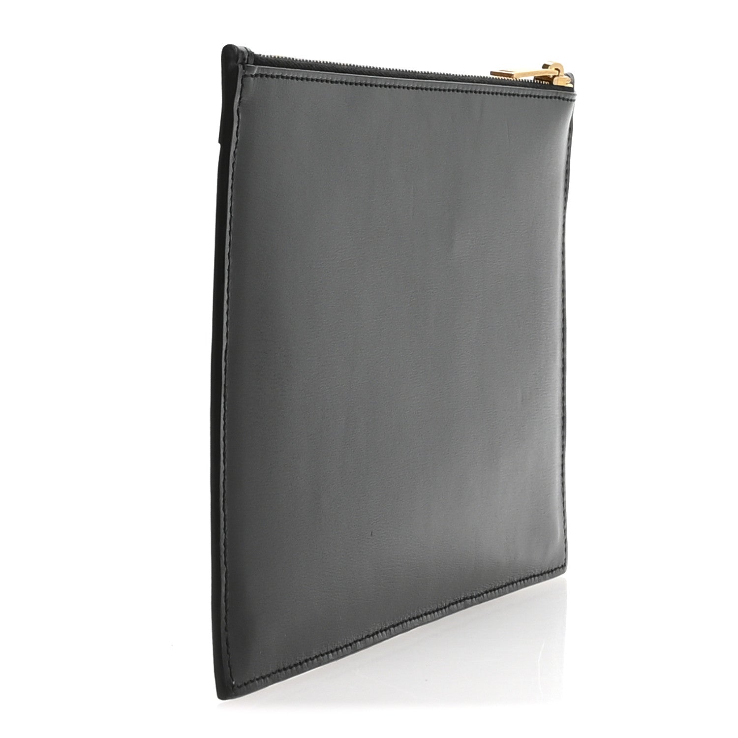 Saint Laurent Cane Woven Calfskin Zipped Pouch Black 5 of 14