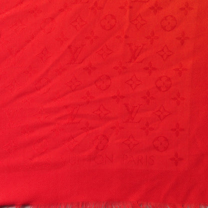 Louis Vuitton Silk Wool Monogram Sunrise Shawl Corail 4 of 6