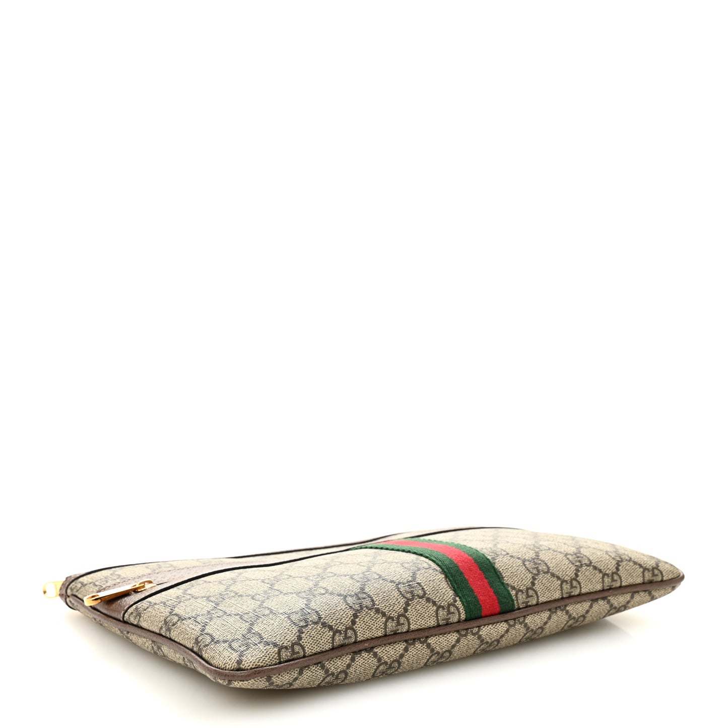 GG Supreme Monogram Large Ophidia Pouch Clutch Brown