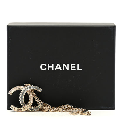 Chanel Enamel CC Necklace Gold Grey 6 of 6