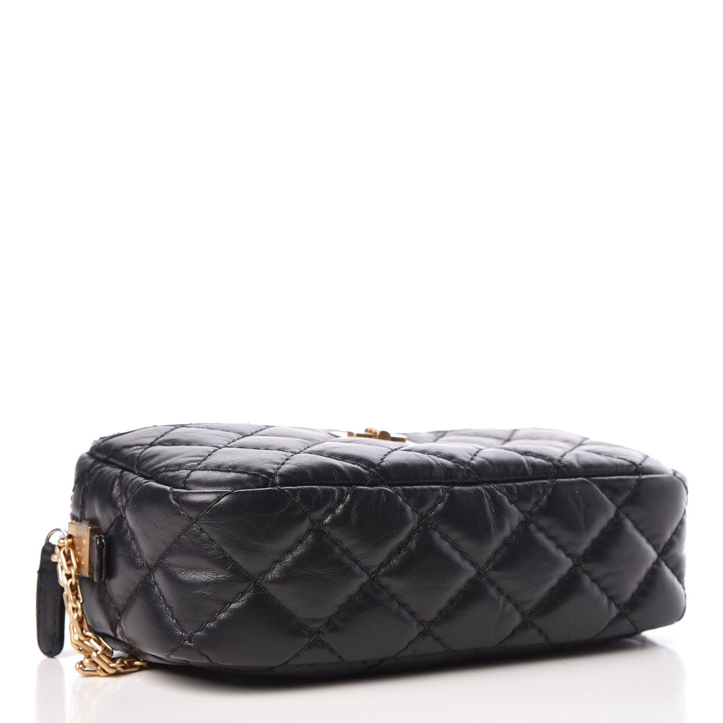 Aged Calfskin Quilted Mini Reissue Camera Case Black