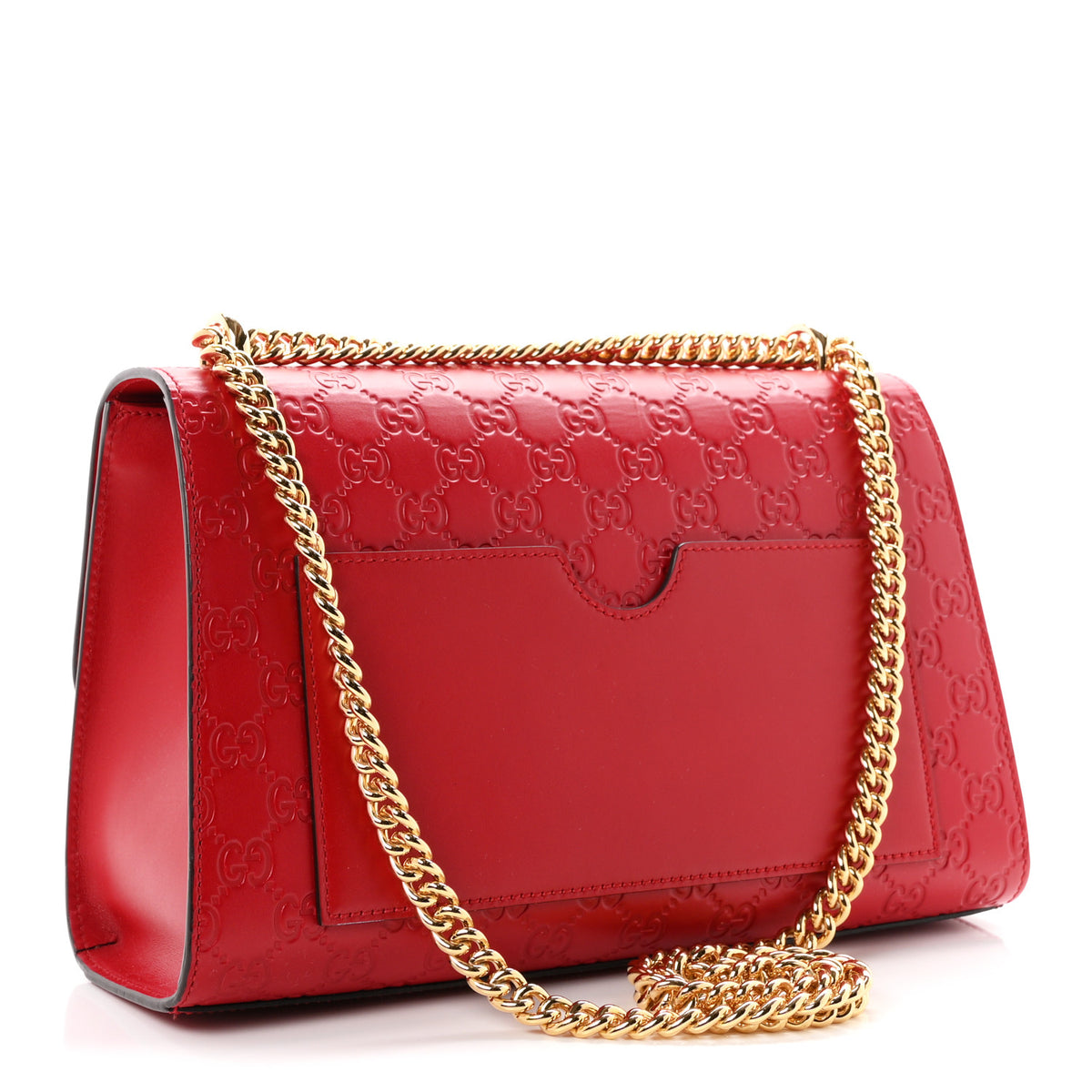 Gucci Guccissima Medium Padlock Shoulder Bag Hibiscus Red 3 of 10