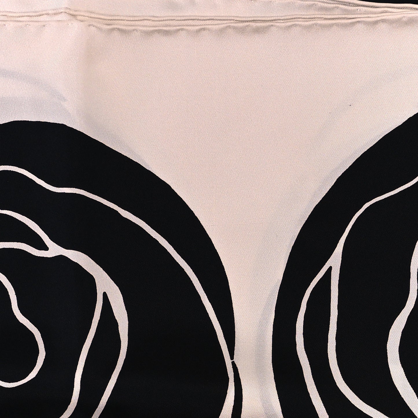 Silk CC Camellia Scarf Black White