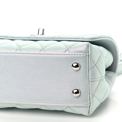 Chanel Iridescent Caviar Quilted Extra Mini Coco Handle Flap Light Blue 8 of 8