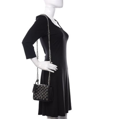 Miu Miu Nappa Grommet Club Shoulder Bag Black 2 of 12